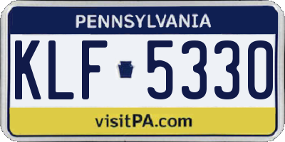 PA license plate KLF5330