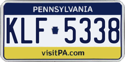 PA license plate KLF5338