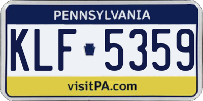 PA license plate KLF5359