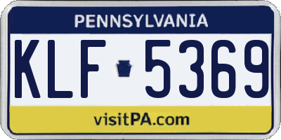 PA license plate KLF5369