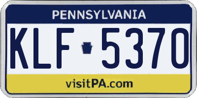 PA license plate KLF5370