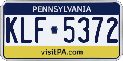 PA license plate KLF5372