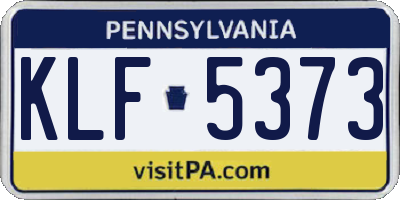 PA license plate KLF5373