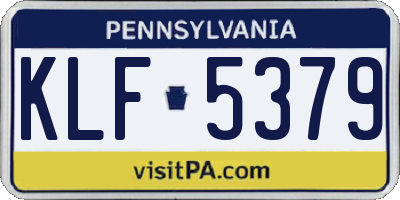 PA license plate KLF5379