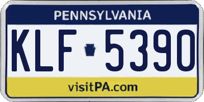 PA license plate KLF5390