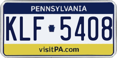 PA license plate KLF5408
