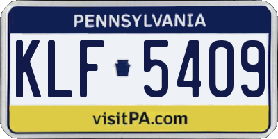 PA license plate KLF5409