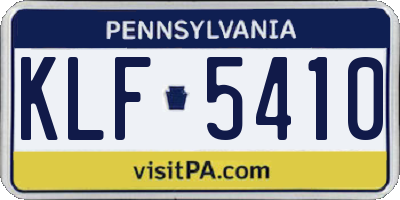 PA license plate KLF5410