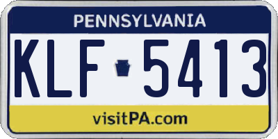 PA license plate KLF5413