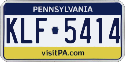 PA license plate KLF5414