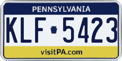 PA license plate KLF5423