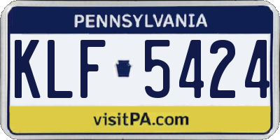 PA license plate KLF5424
