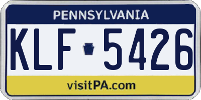PA license plate KLF5426