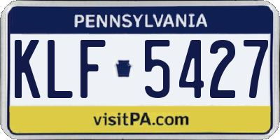 PA license plate KLF5427