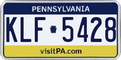 PA license plate KLF5428