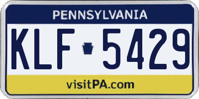 PA license plate KLF5429