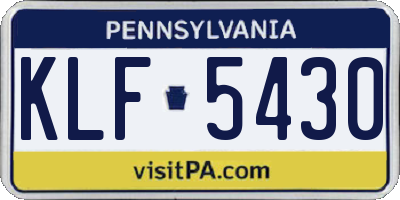 PA license plate KLF5430