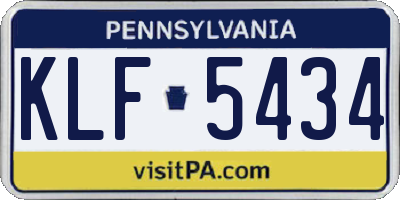PA license plate KLF5434