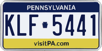 PA license plate KLF5441