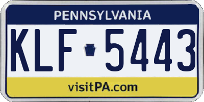 PA license plate KLF5443
