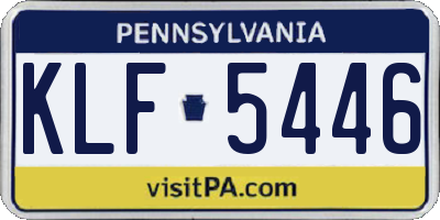 PA license plate KLF5446