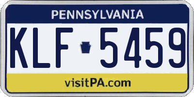 PA license plate KLF5459
