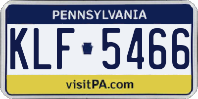 PA license plate KLF5466