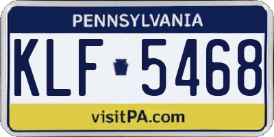 PA license plate KLF5468