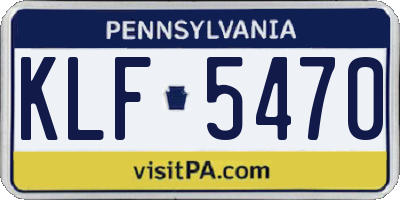 PA license plate KLF5470
