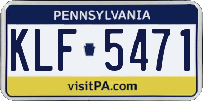 PA license plate KLF5471