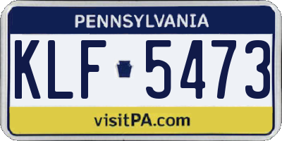 PA license plate KLF5473