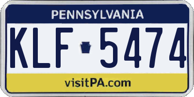 PA license plate KLF5474