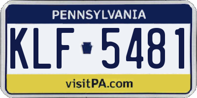 PA license plate KLF5481