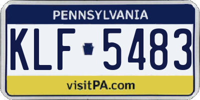 PA license plate KLF5483