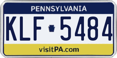 PA license plate KLF5484