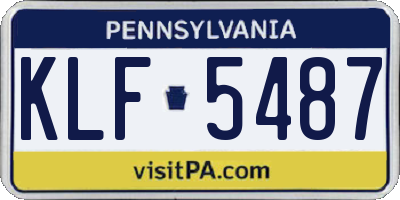 PA license plate KLF5487