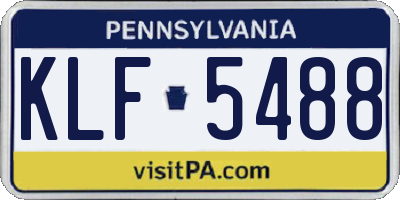 PA license plate KLF5488