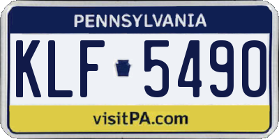 PA license plate KLF5490