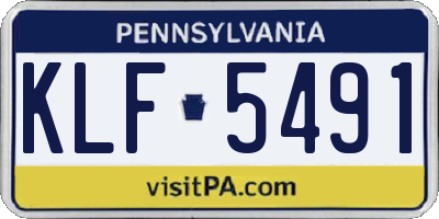 PA license plate KLF5491