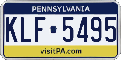 PA license plate KLF5495