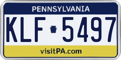 PA license plate KLF5497