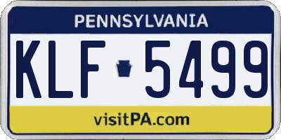 PA license plate KLF5499