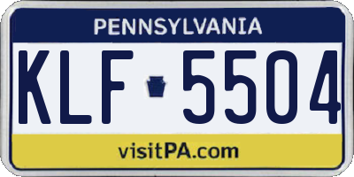 PA license plate KLF5504