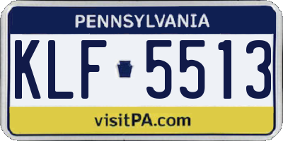 PA license plate KLF5513