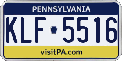 PA license plate KLF5516