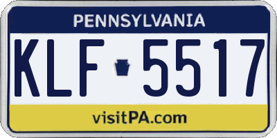 PA license plate KLF5517