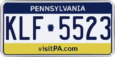 PA license plate KLF5523