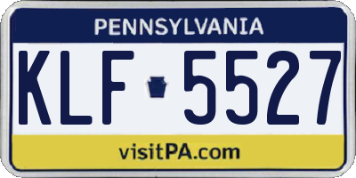 PA license plate KLF5527