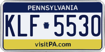 PA license plate KLF5530