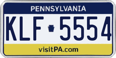 PA license plate KLF5554